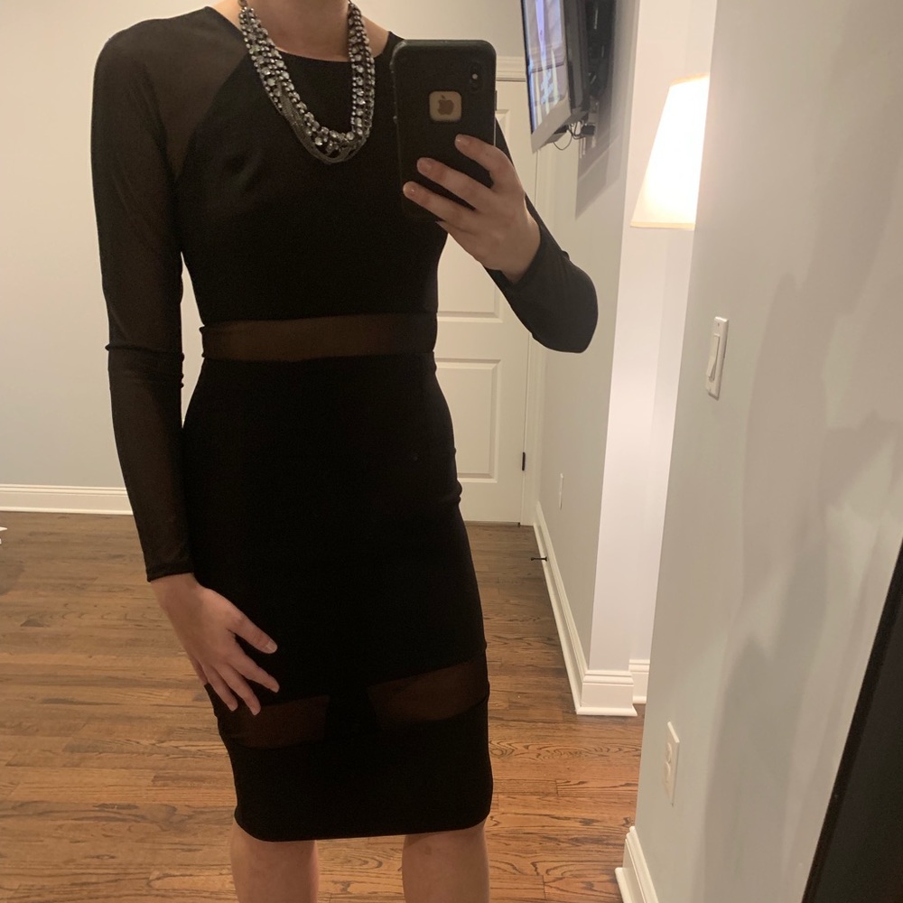 Jay Godfrey Black Mesh Dress
